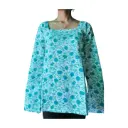 Turquoise Garden Square Neck Kurti