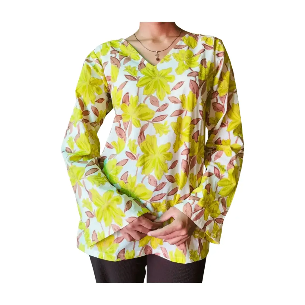Lemon Lily Floral Kurti