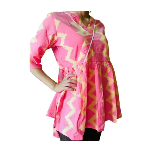 Pink Medallion Frock Kurti