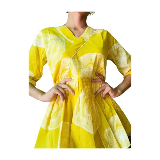 Sunshine Swirl Angrakha Kurti